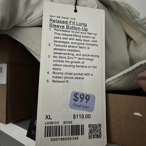 Mens Lululemon Button Up